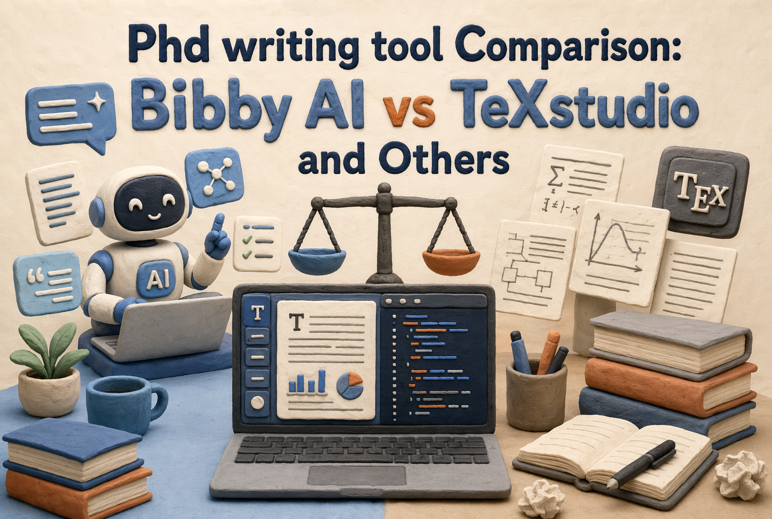 PhD writing tool comparison: Bibby AI vs TeXstudio and others