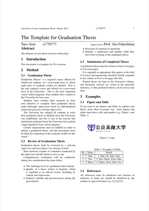 Aizu Graduation Thesis preview