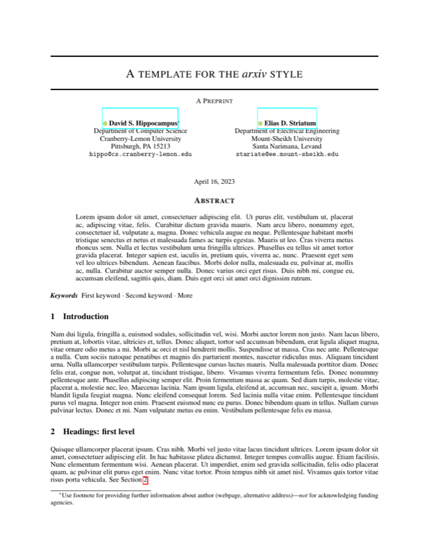Arxiv Style preview