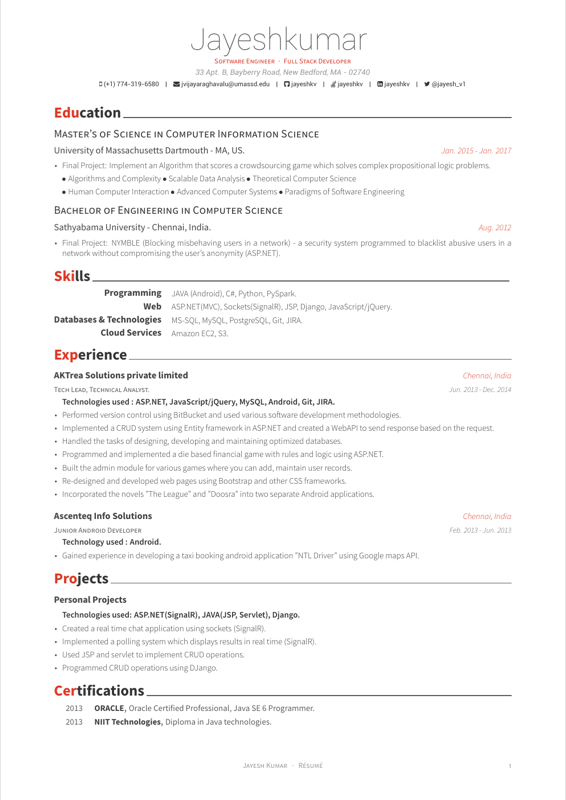 Awesome CV preview