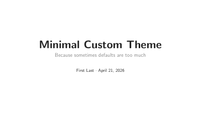 Beamer Minimal Custom preview