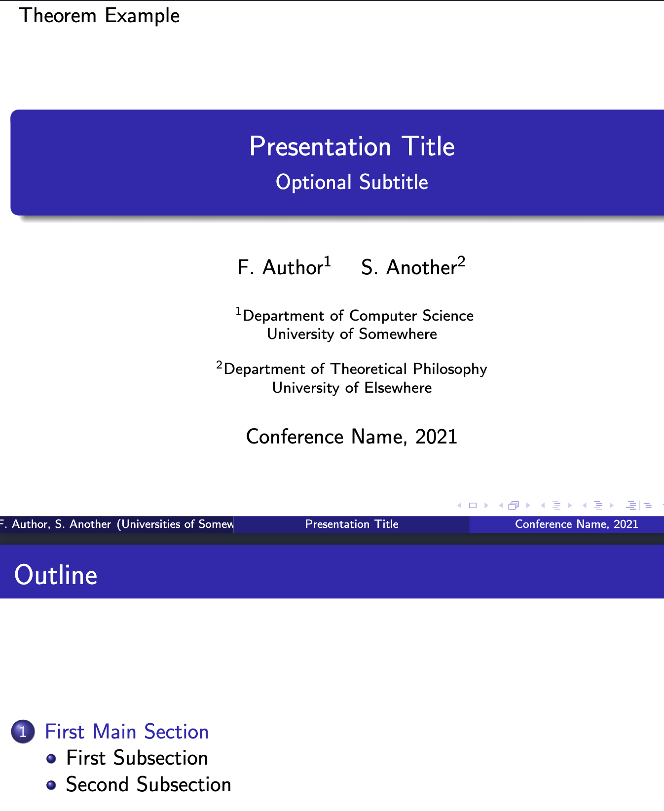 Beamer Presentation preview