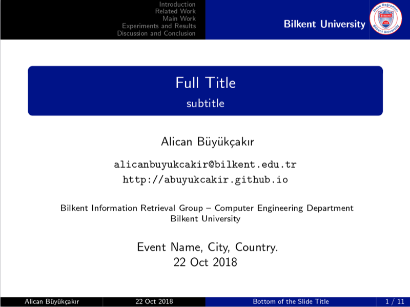 Bilkent Beamer Old preview