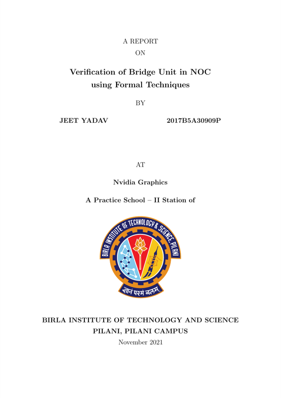 Bits Pilani Ps Report preview