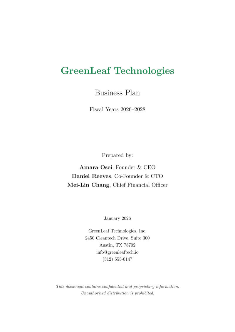 Business Plan preview