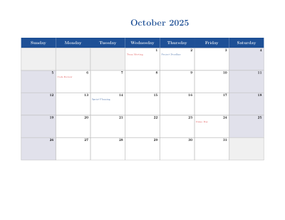 Calendar preview