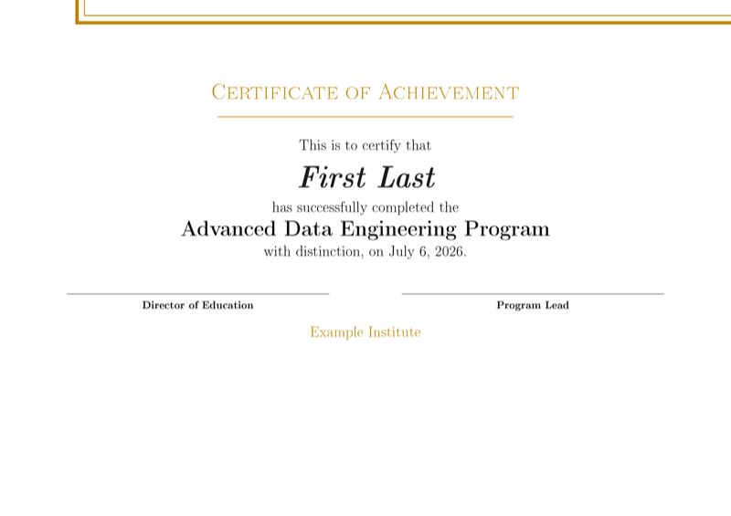 Certificate of Achievement preview