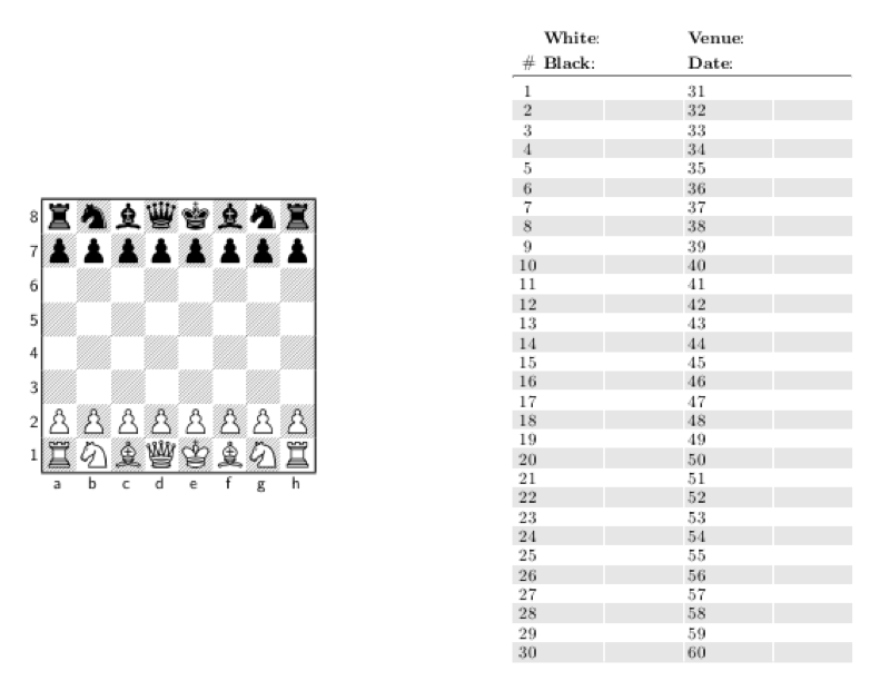 Chess Score Sheet preview