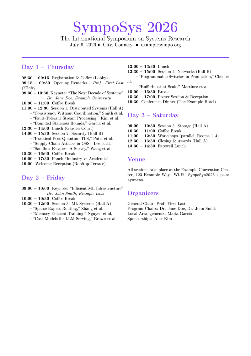 Conference Program preview