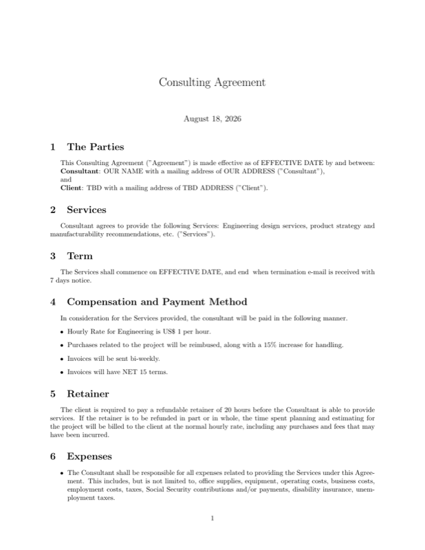 Consulting Agreement preview