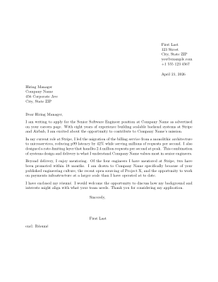 Simple Cover Letter preview