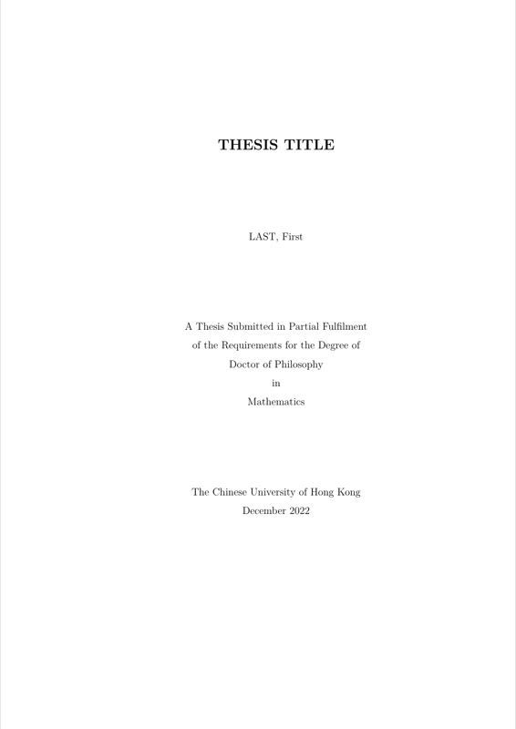 CUHKthesis preview
