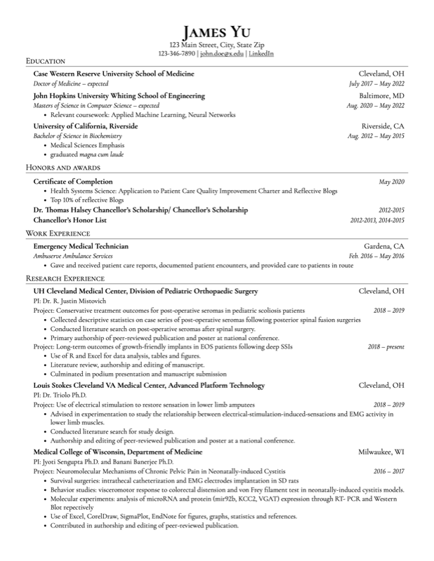 Curriculum Vitae preview