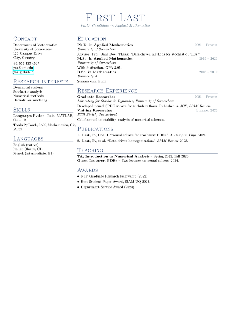Plasmati Graduate CV preview