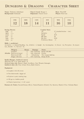 D\&D Character Sheet preview