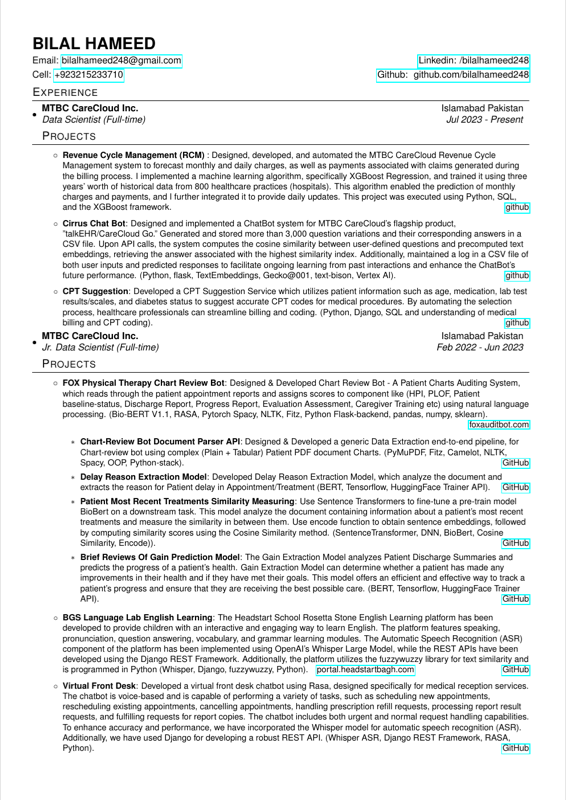 DS CV Portfolio preview