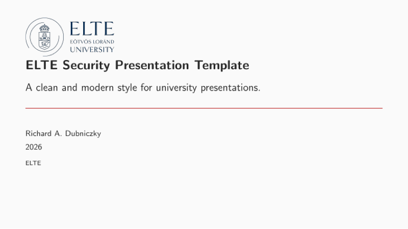 ELTE Security Presentation preview