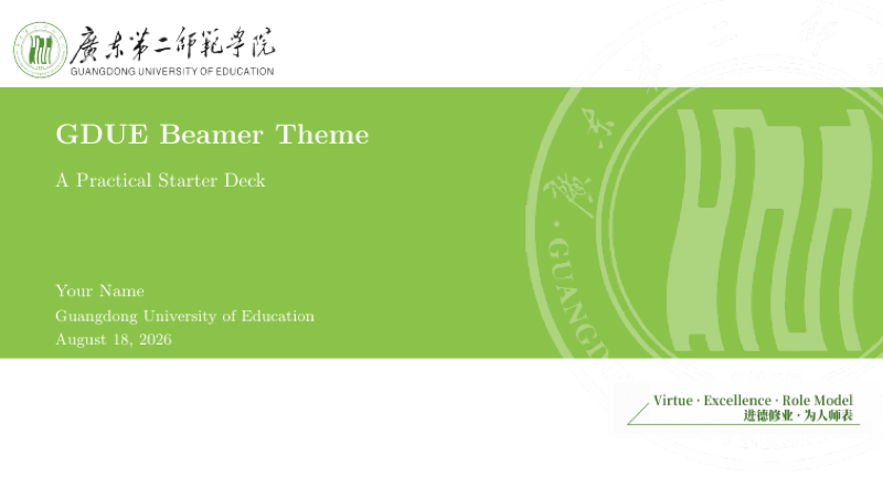 GDUE Beamer Slides Theme preview