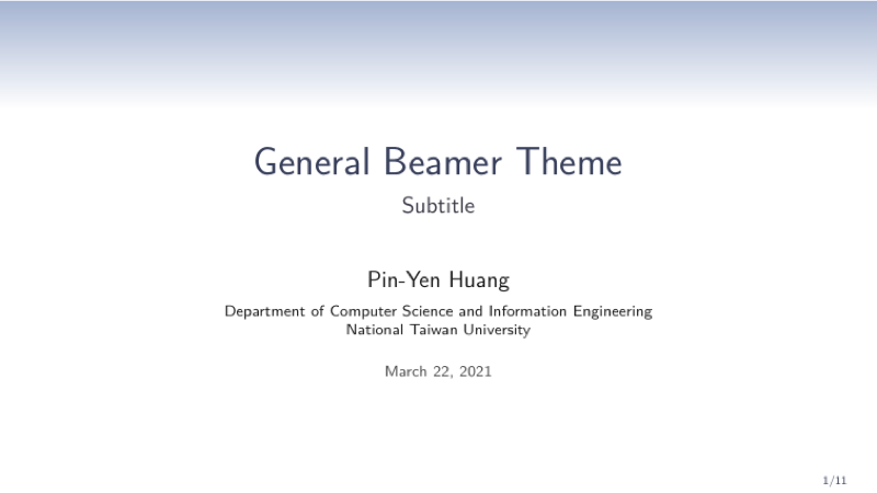 General Beamer Theme preview