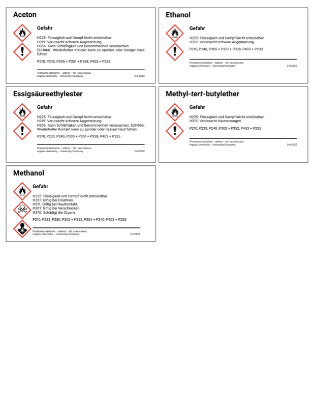 GHS Label preview