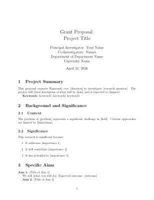 Grant Proposal preview