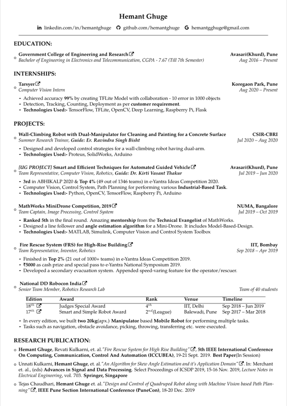 Hemant Resume preview