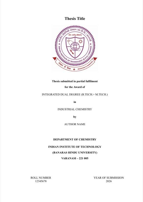 Iit Bhu Thesis preview