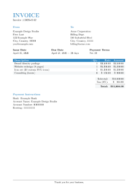 Simple Invoice preview