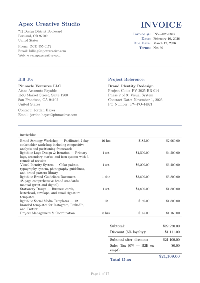 Invoice preview