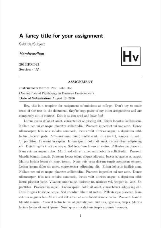 Assignment preview