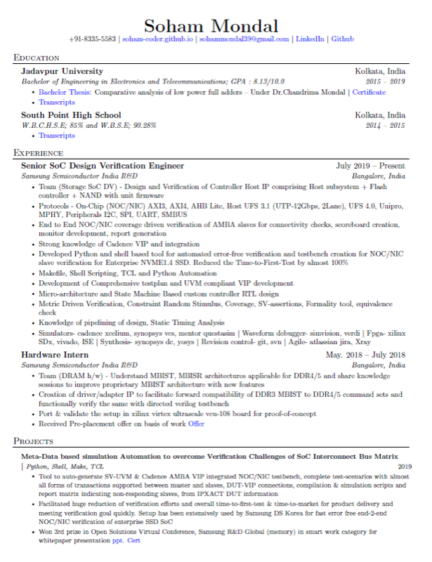 Resume preview