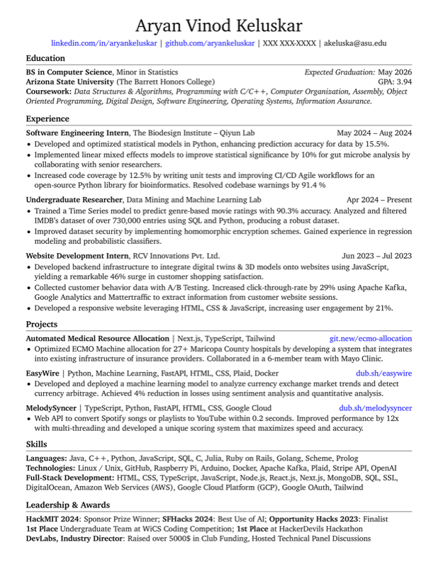 Resume preview
