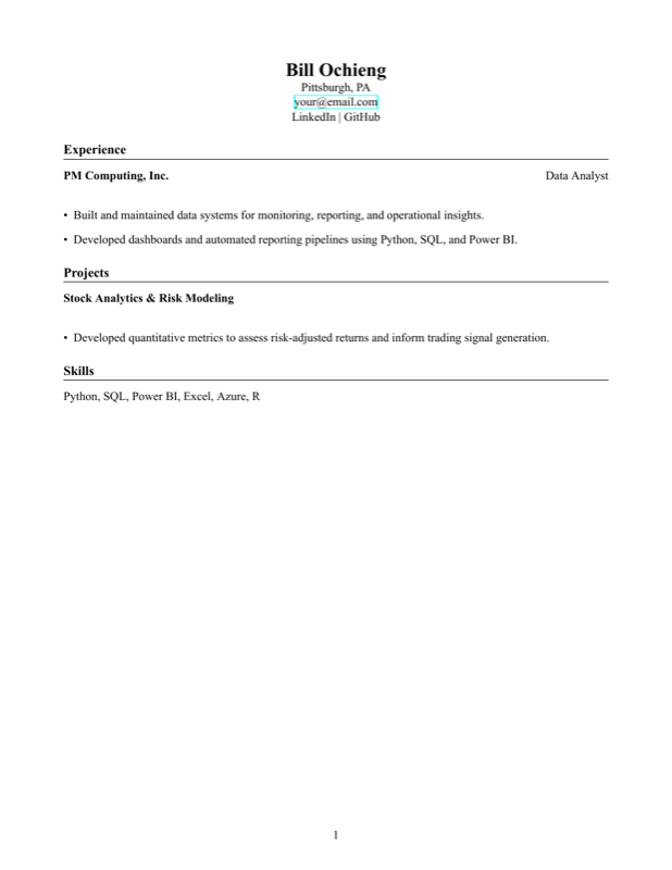 Resume Portfolio preview