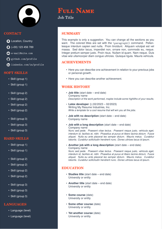 Resume Twopanels preview