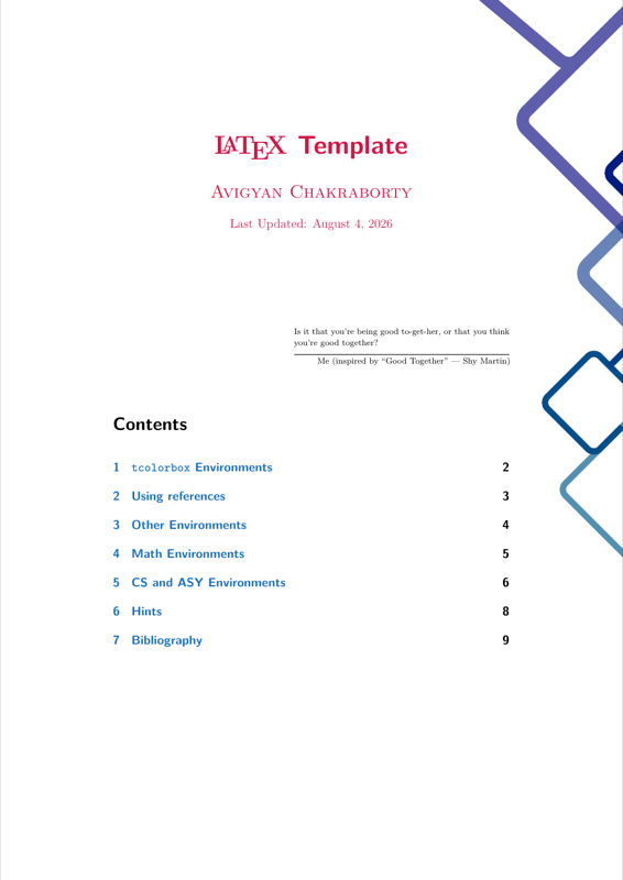 latex template preview