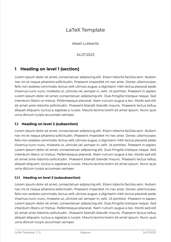latex template preview