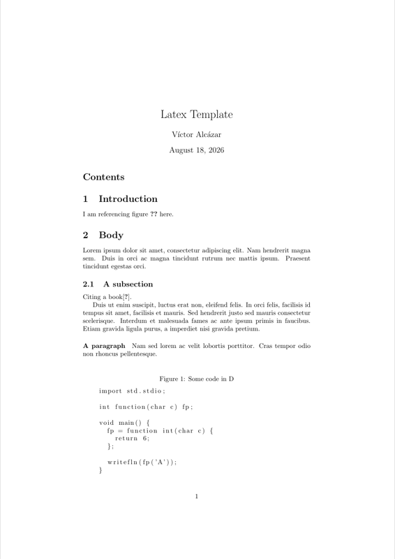 latex template preview