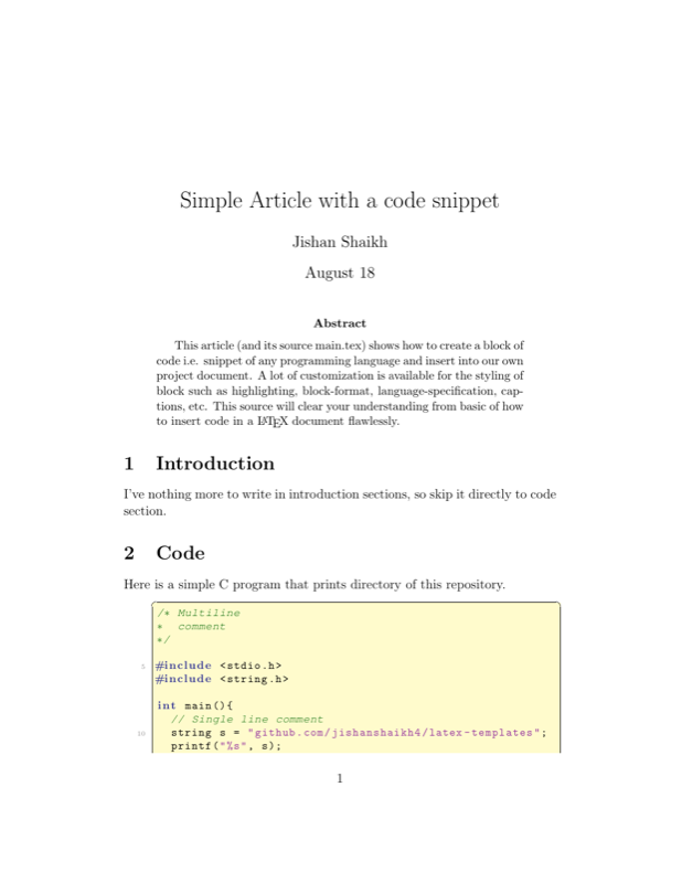 Templates preview