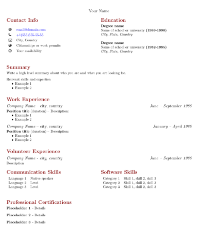 Templates preview