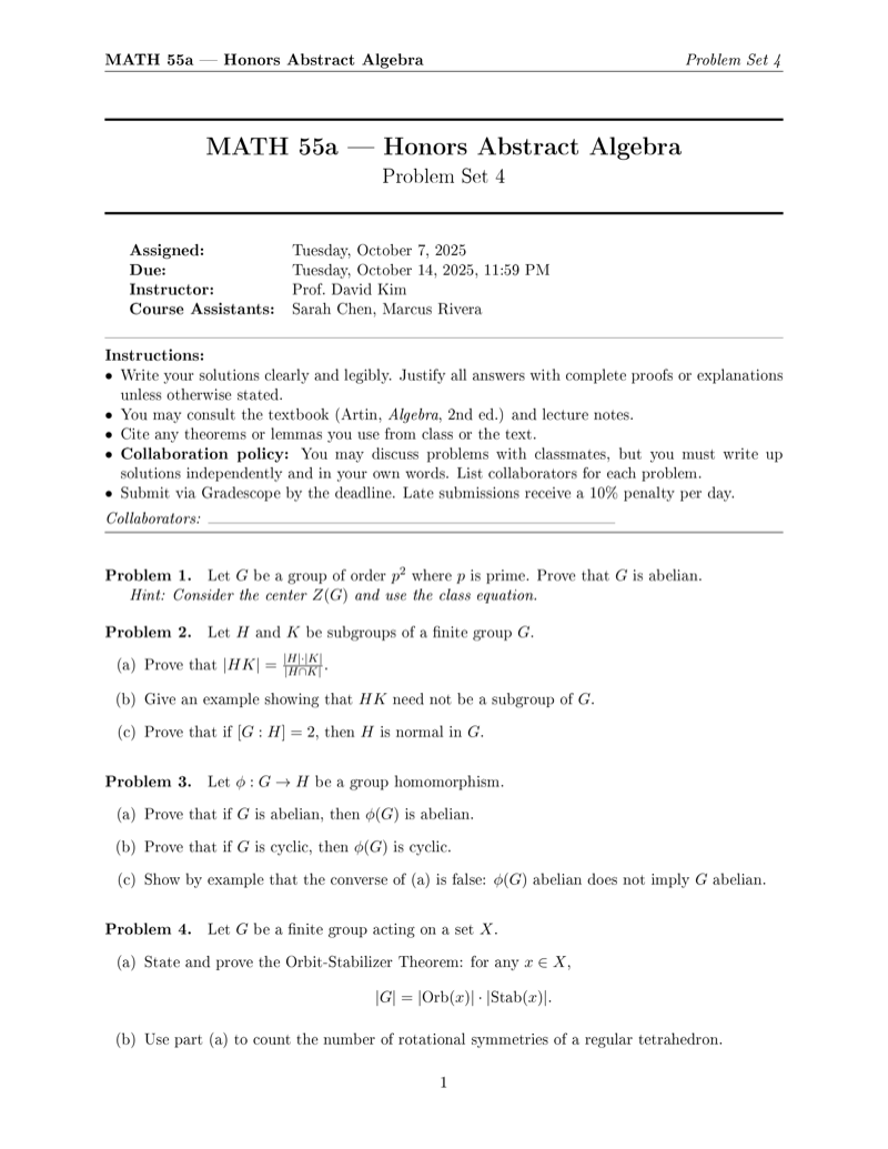 Math Problem Set preview
