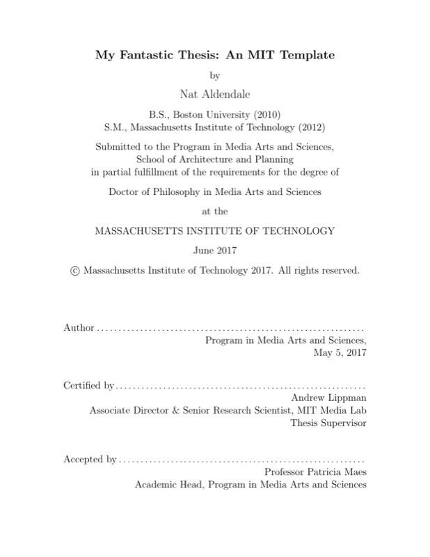 Mit Thesis preview