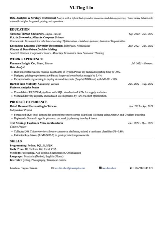 Modern Resume preview