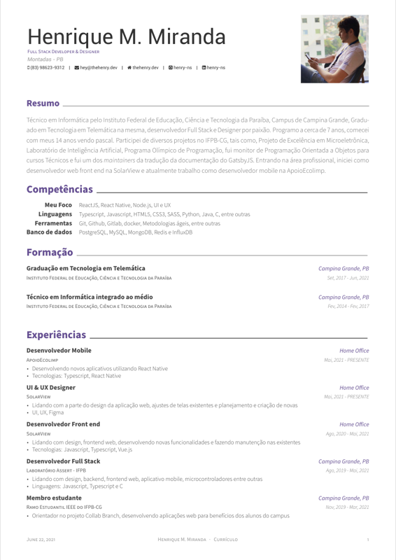 My Cv preview