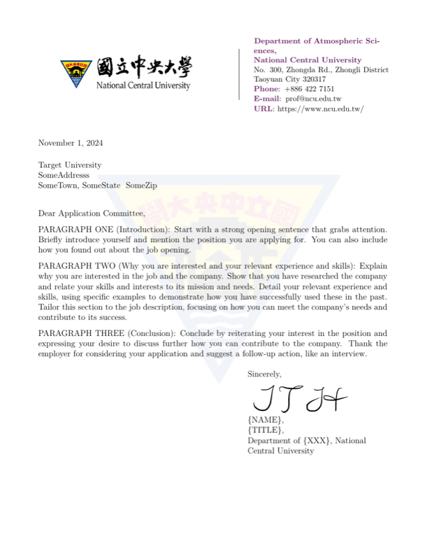 Ncu Letter Of Recommendation preview