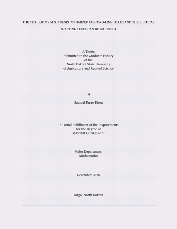NDSU Thesis Class preview
