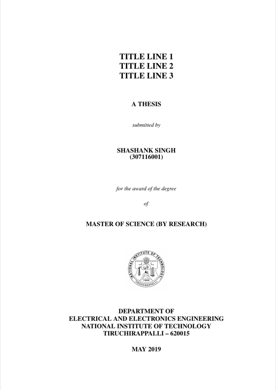 NIT Trichy Thesis preview