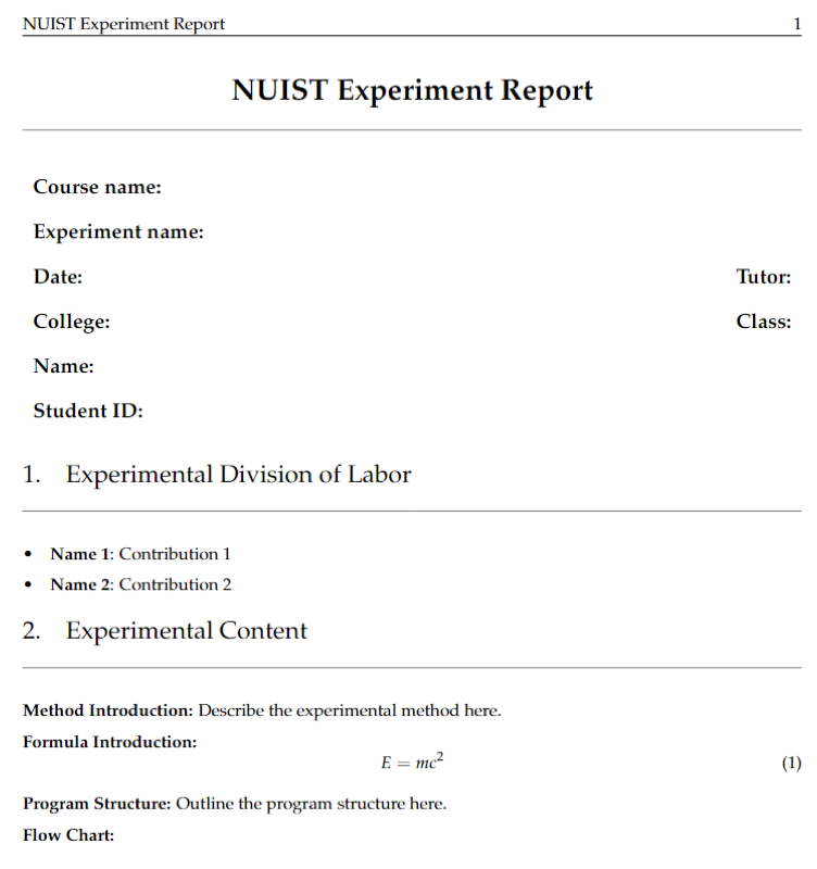 Nuist Expriment Report preview