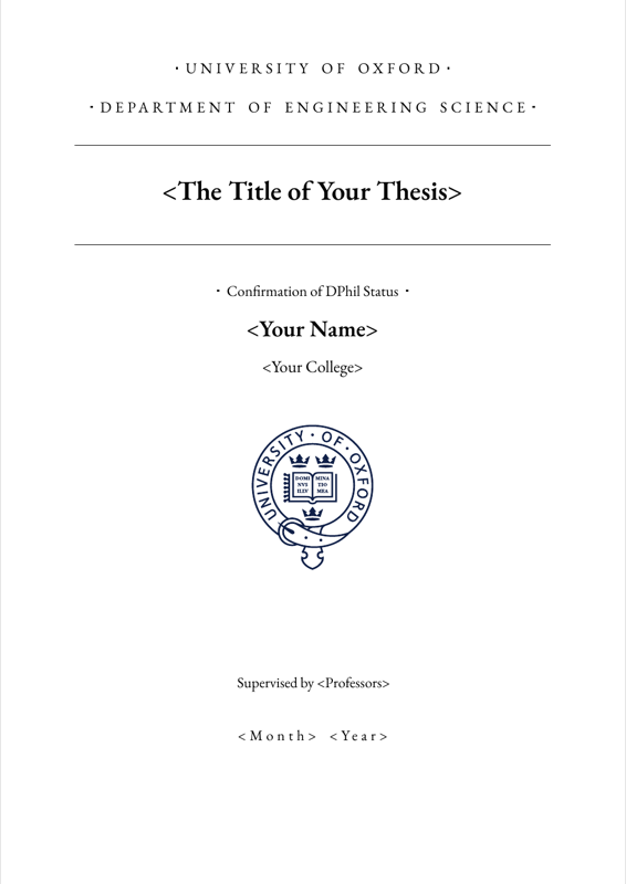 Oxford EngSci Thesis preview