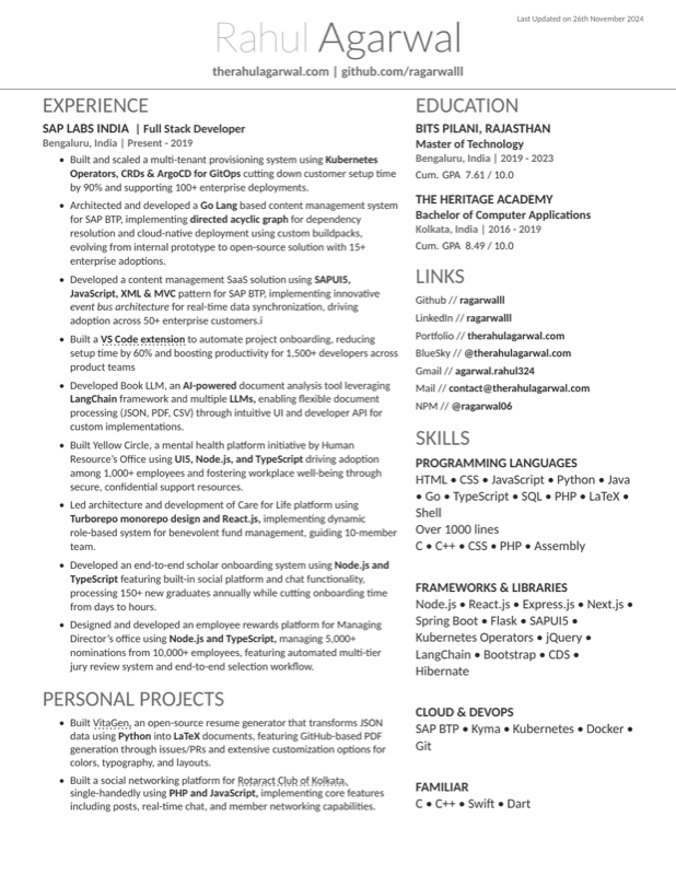 Rahul Resume preview