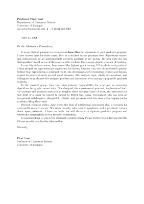 Letter of Recommendation preview